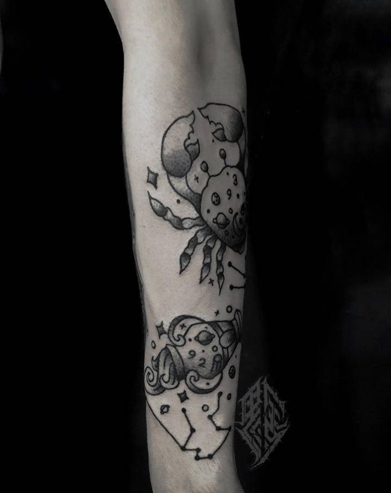 星座纹身纹身图片_手部纹身图案