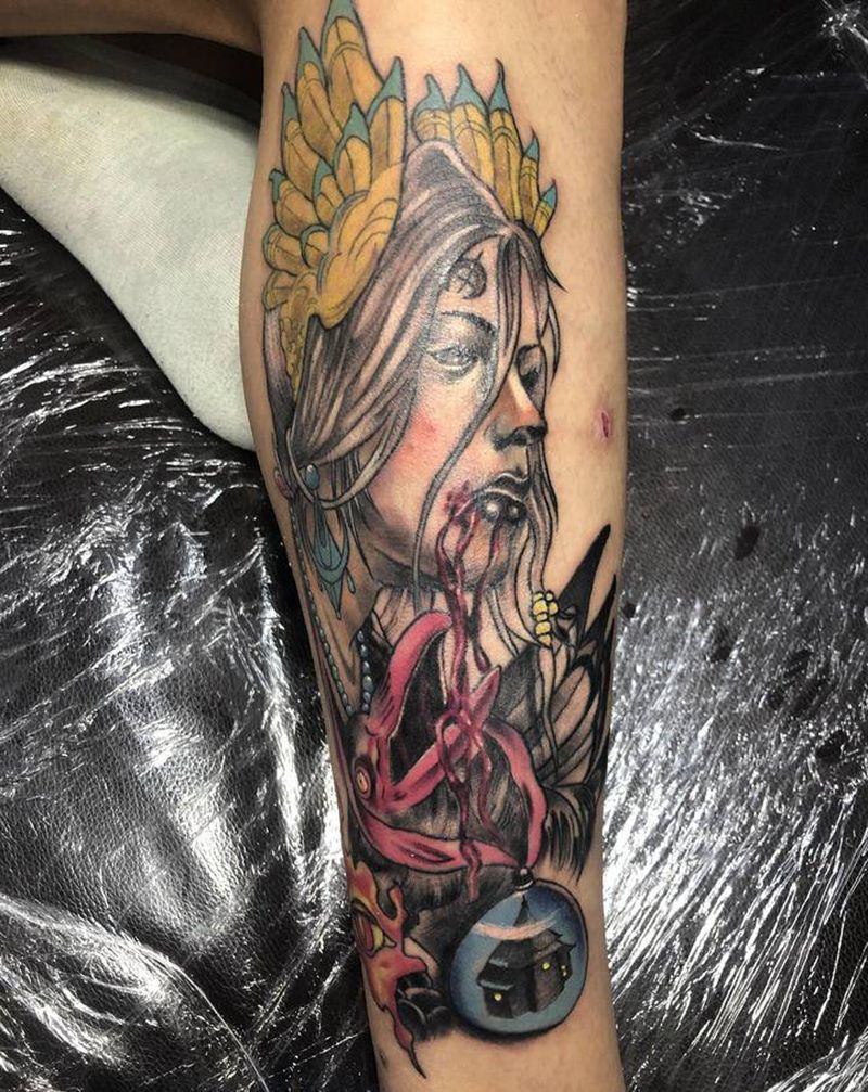 newshool纹身图片_腿部New School纹身图案