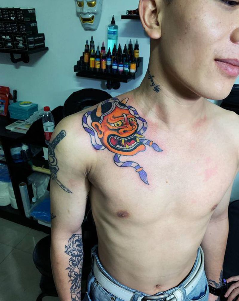 般诺纹身图片_肩部新传统老传统纹身图案