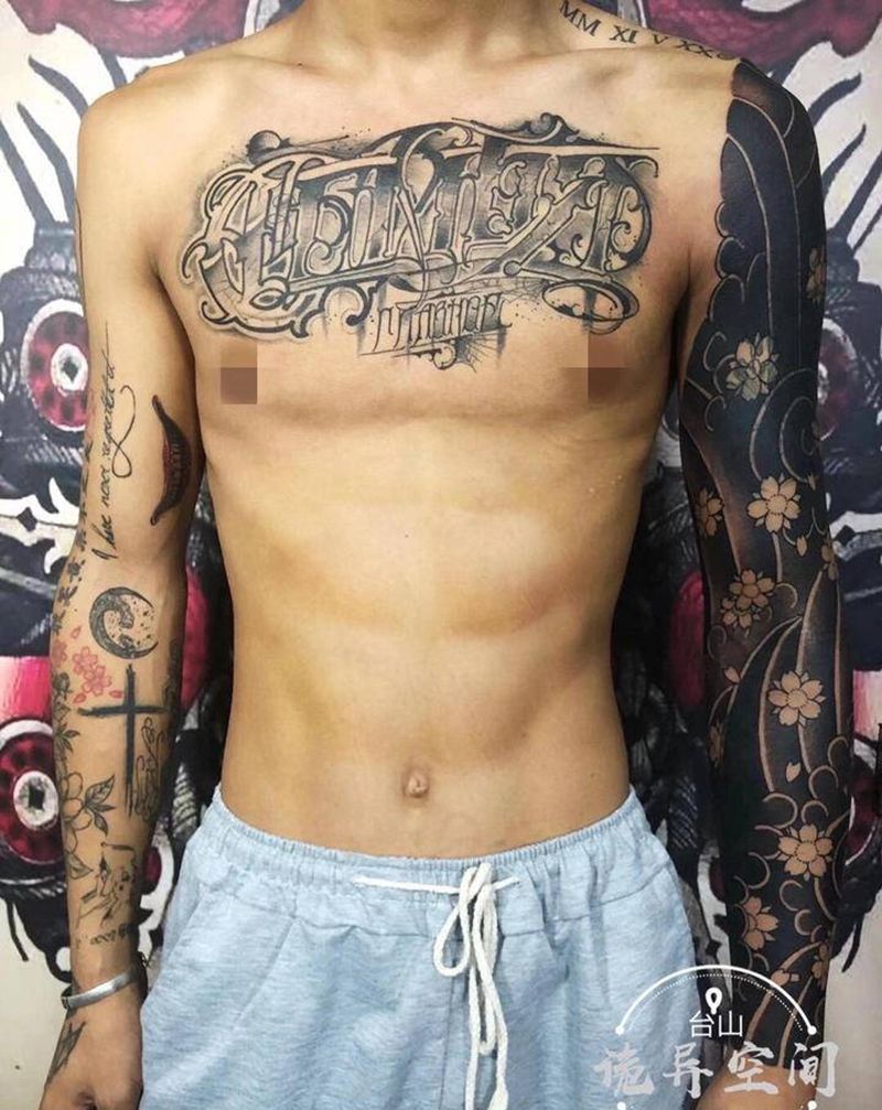 花臂纹身图片_手臂手部老传统纹身图案