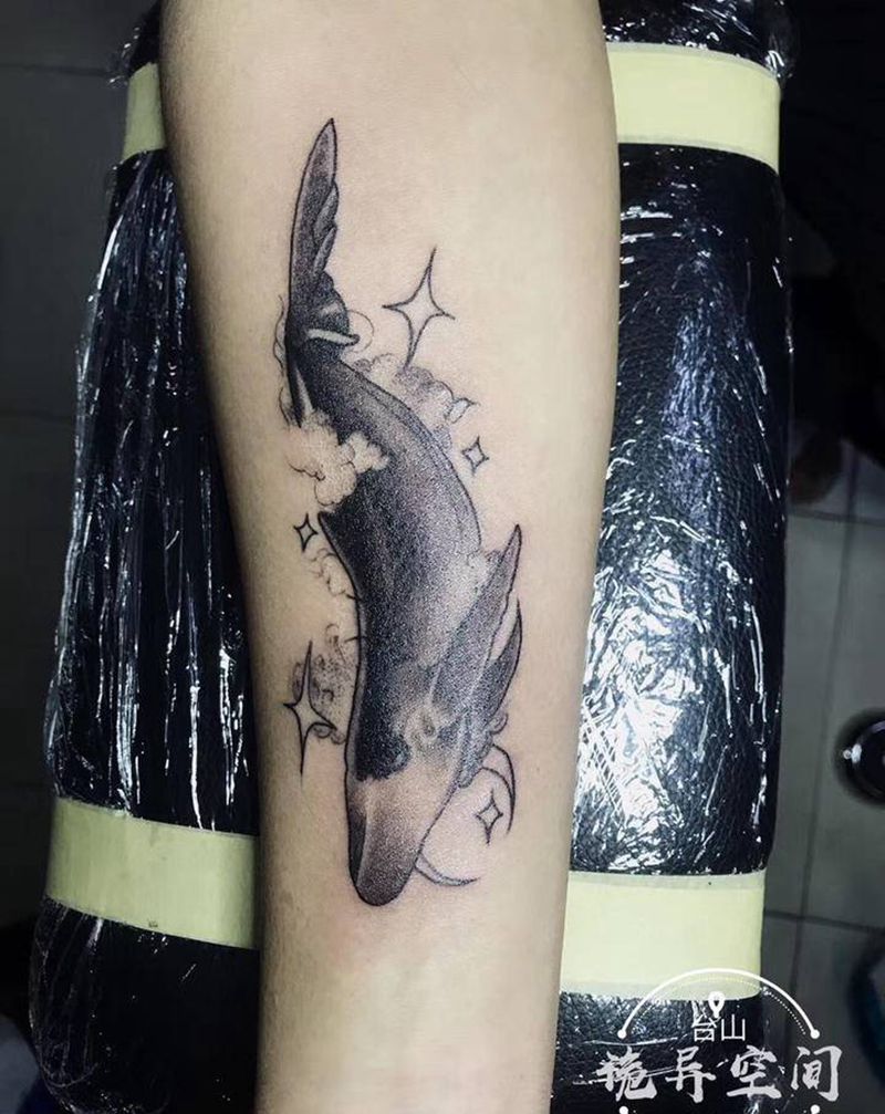 一鲸落，万物生纹身图片_手臂纹身图案