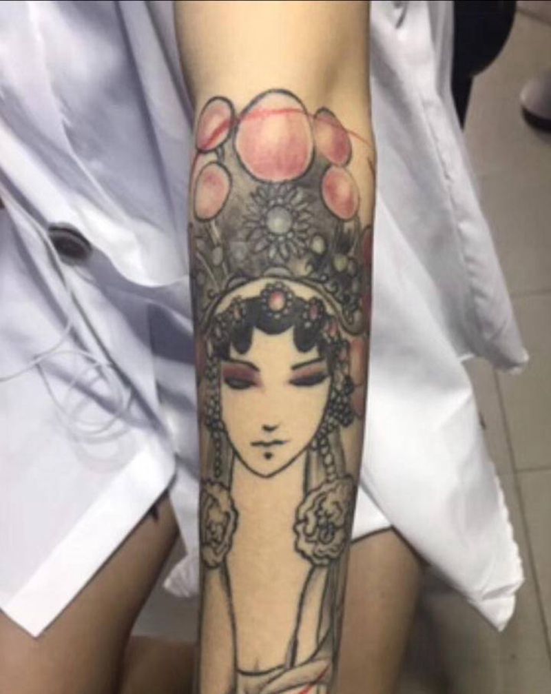 遮盖未完成纹身图片_手臂纹身图案