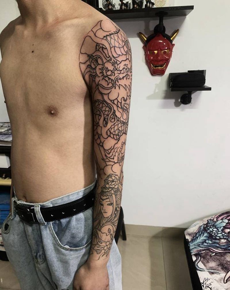 龙纹身图片_手臂纹身图案