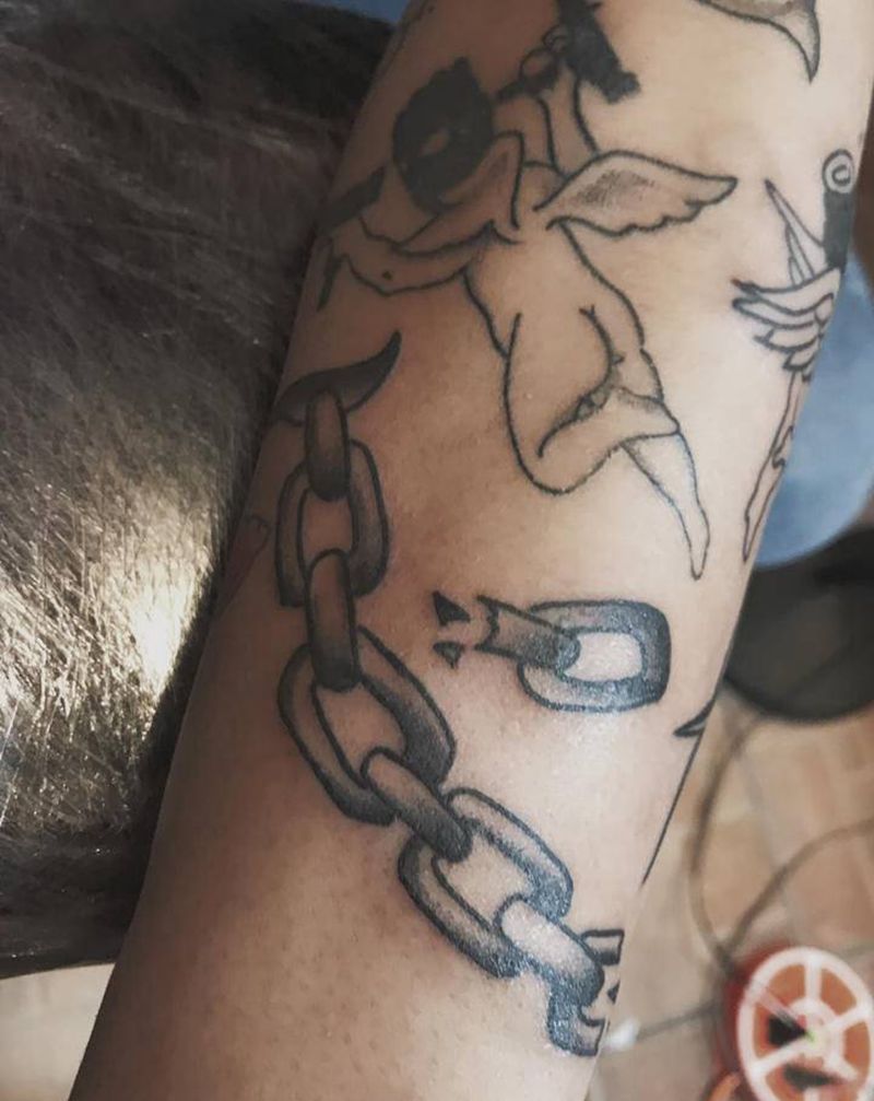 拼接小图纹身图片_手臂Old School纹身图案