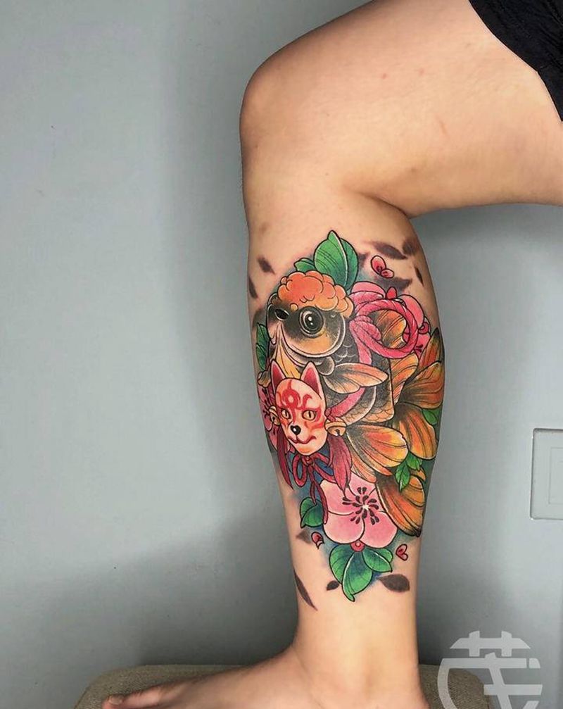 New School小编金融鱼纹身图片_New School纹身图案