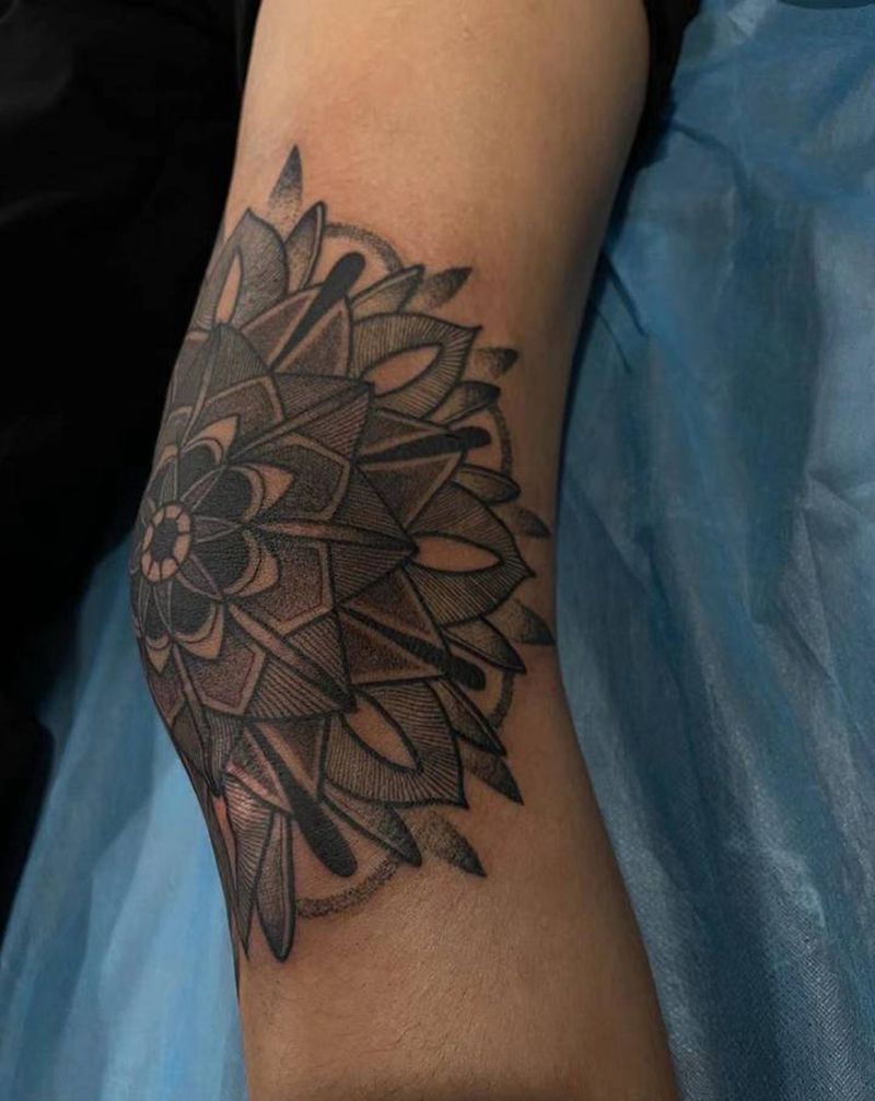 free繁花图腾盖疤纹身图片_腿部图腾纹身图案