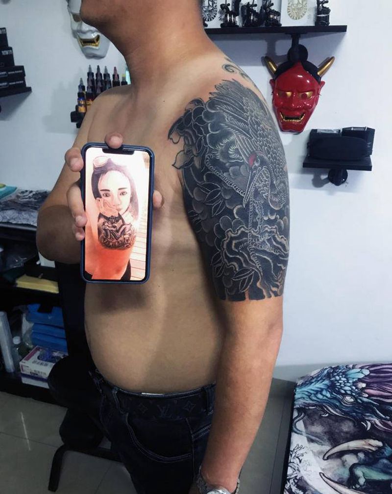 遮盖恢复后纹身图片_手部手臂老传统纹身图案