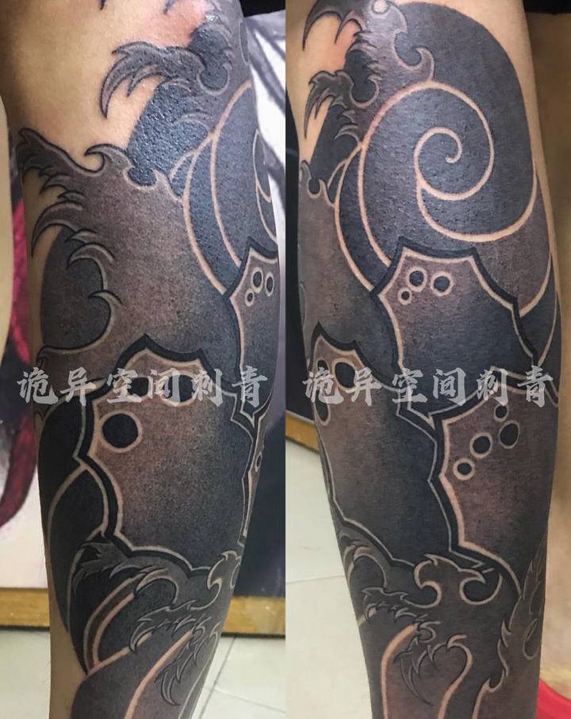 传统纹身纹身图片_腿部老传统纹身图案