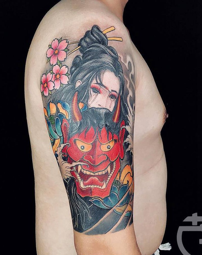 艺妓般若纹身图片_手臂New School新传统纹身图案