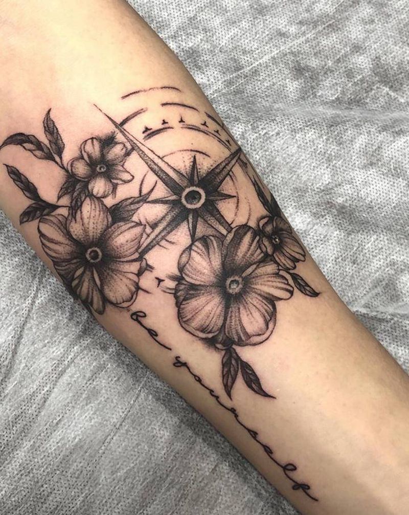 素花纹身图片_手臂素花纹身图案