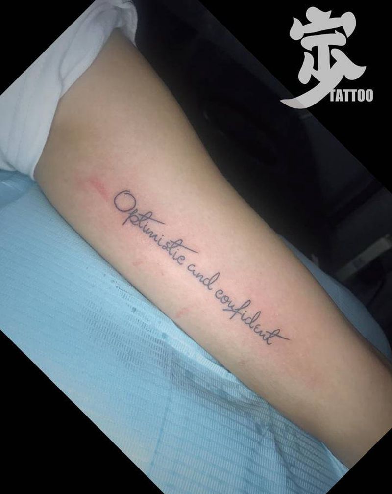 小英文纹身图片_手臂花体字几何纹身图案