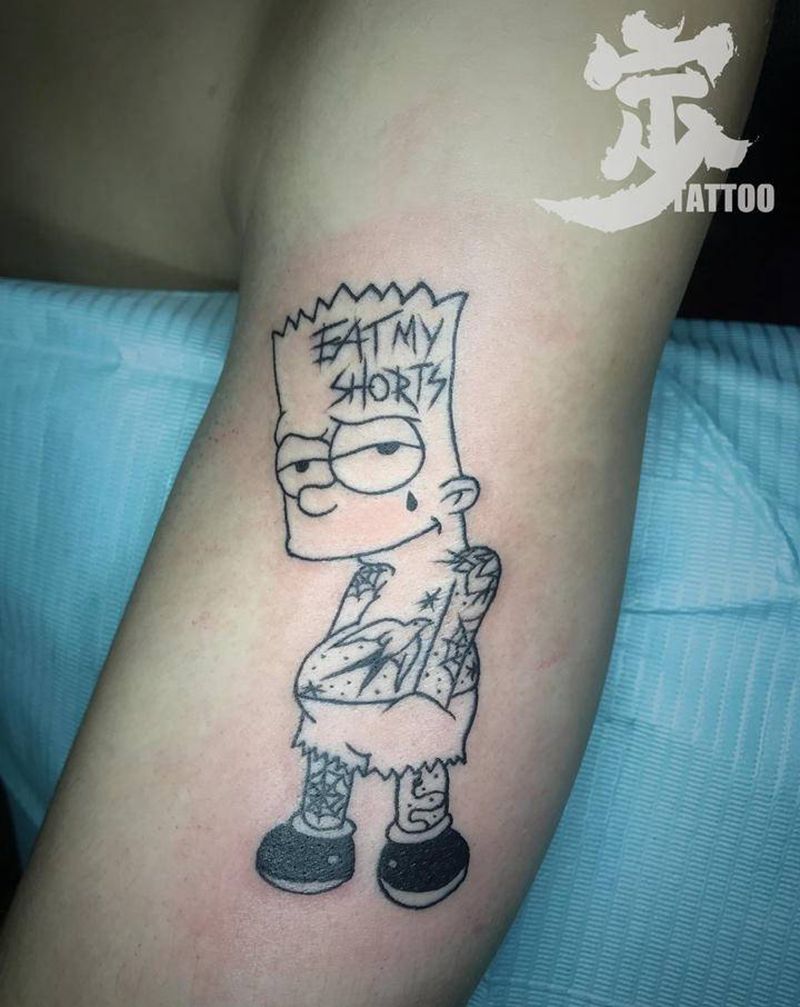 社会阿森纹身图片_手臂New School纹身图案