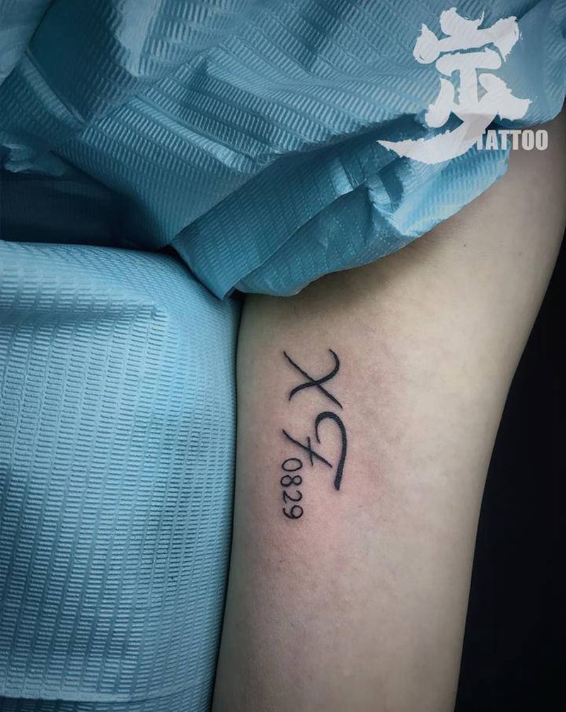 小图XF纹身图片_手臂花体字纹身图案