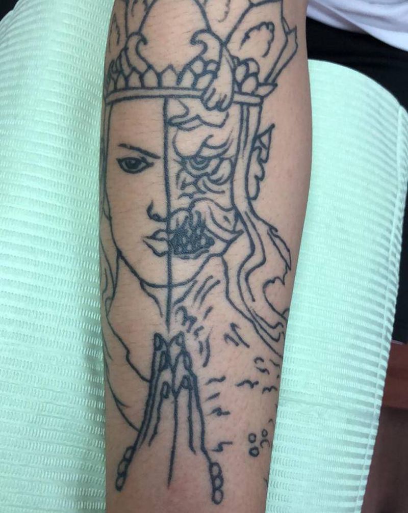 修改旧图纹身图片_手臂新传统纹身图案