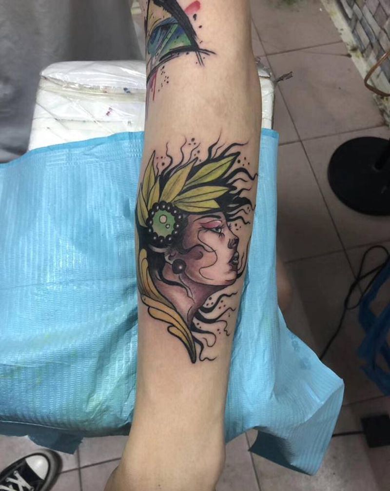 欧美纹身图片_手臂New School纹身图案