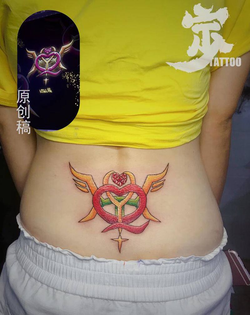 定制设计HQ+TY变身器纹身图片_背部腰部New School纹身图案