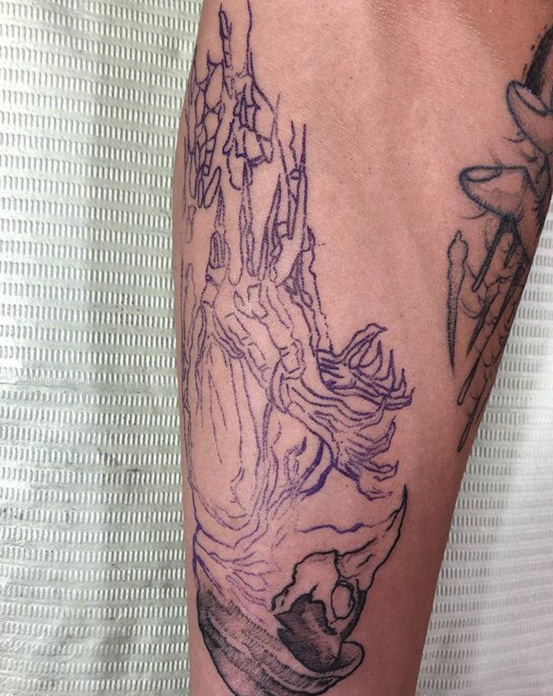 拼接暗黑乌鸦医生纹身图片_手臂Old SchoolNew School纹身图案