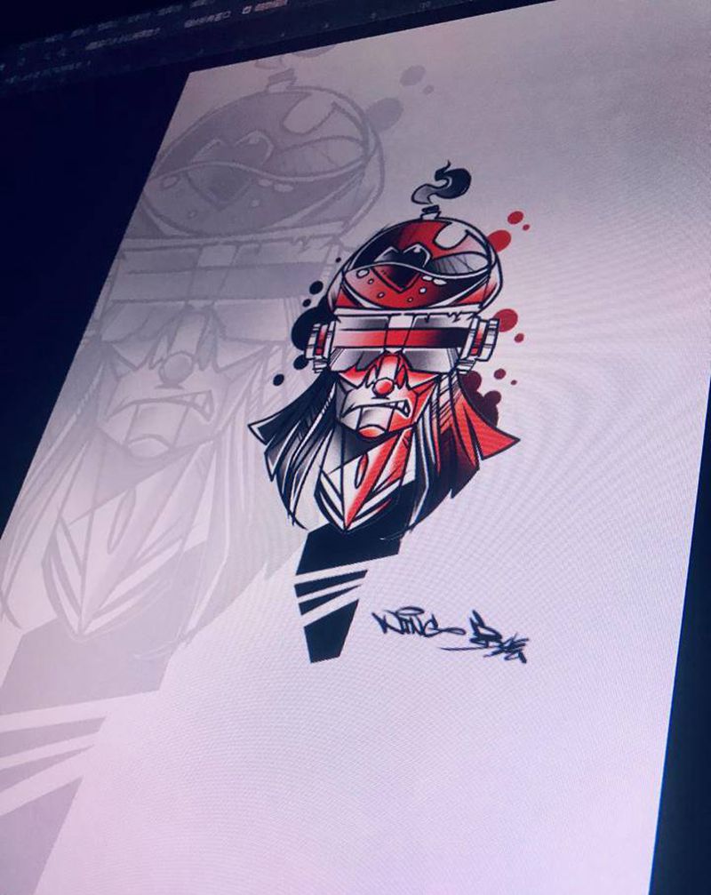 外星人纹身图片_手臂腿部New School纹身图案