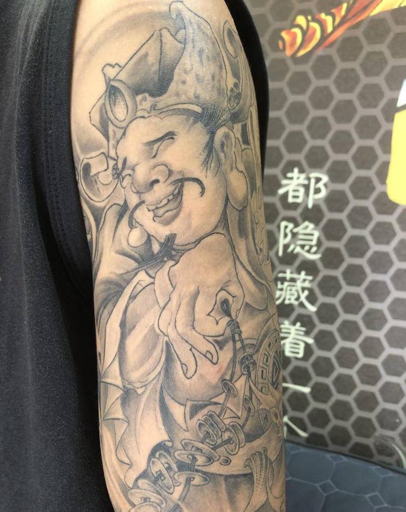 财神爷.纹身图片_手臂新传统纹身图案