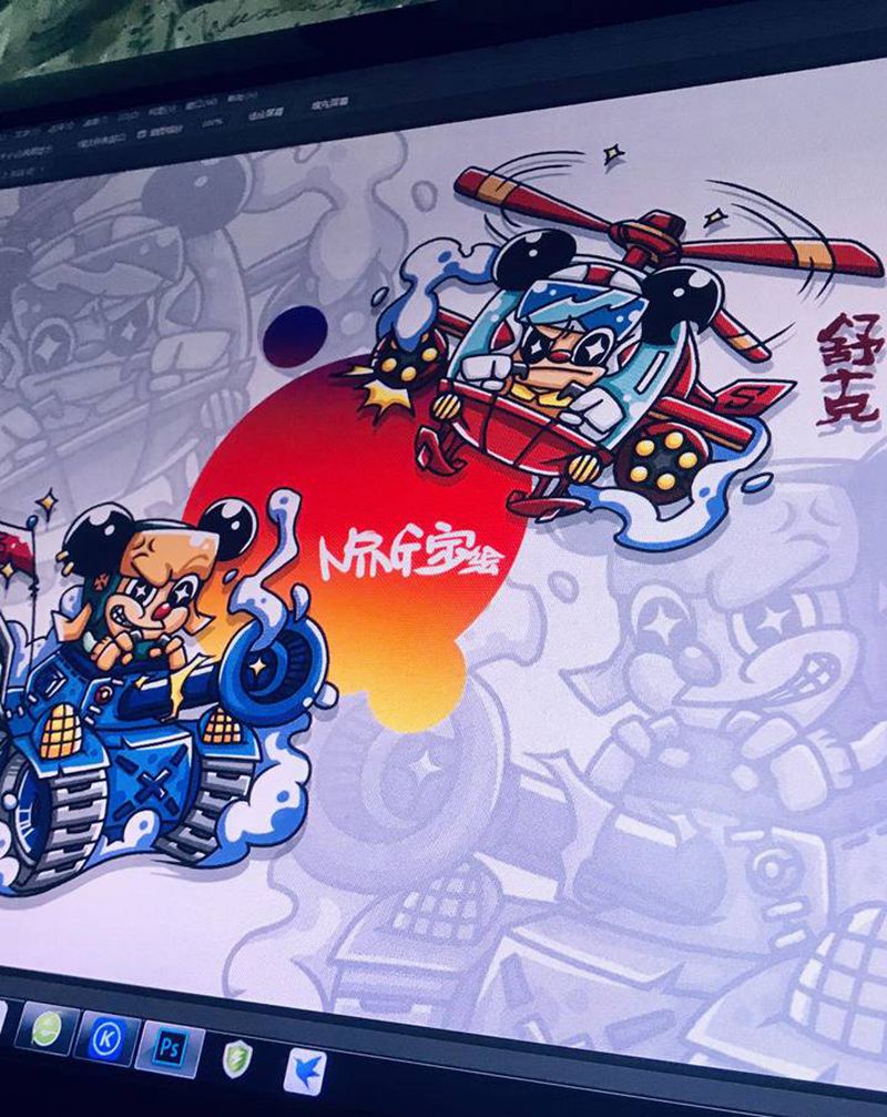 舒克和贝塔纹身图片_手臂腿部New School纹身图案