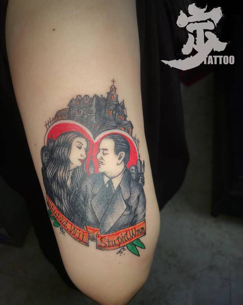 爱登士家庭纹身图片_手臂Old School纹身图案