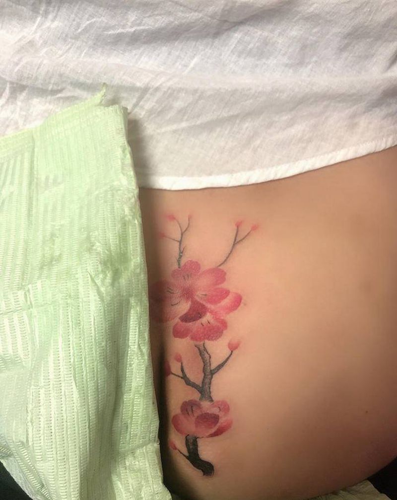 梅花纹身图片_水墨纹身图案