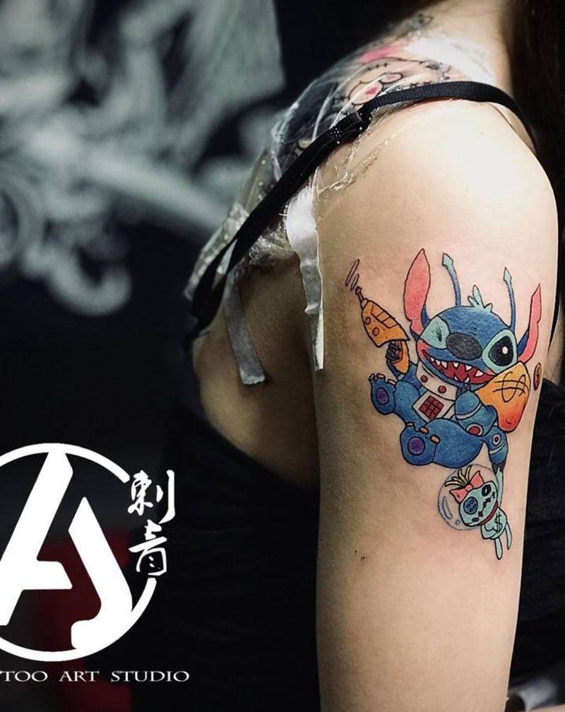 史迪仔纹身图片_手臂纹身图案
