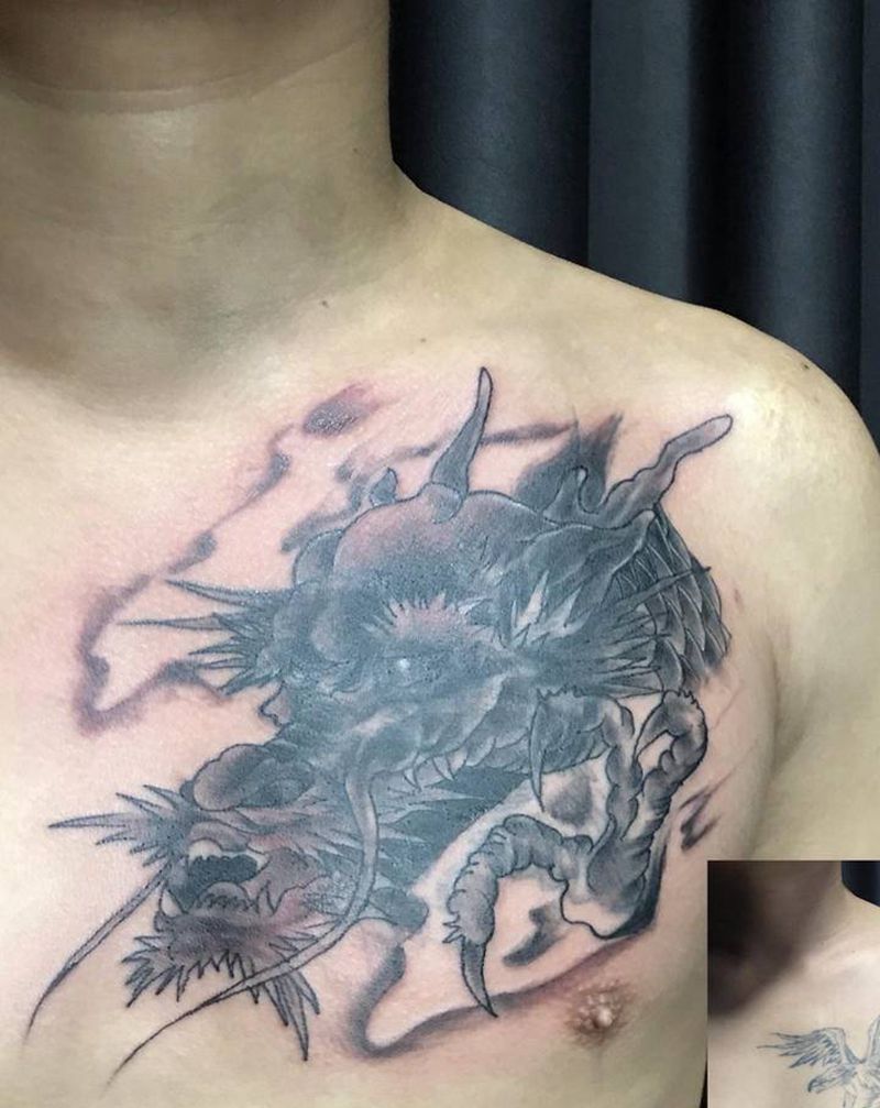 遮盖作品.纹身图片_胸部纹身图案