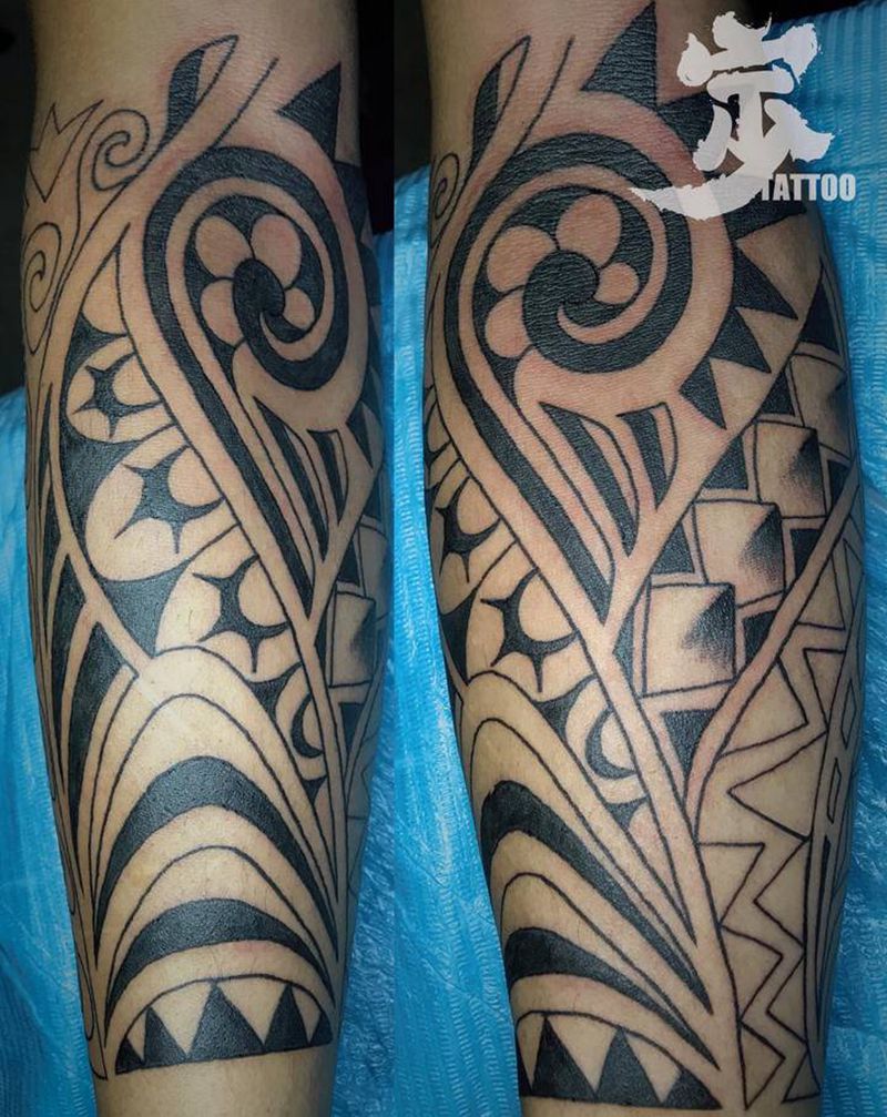 花臂➕图腾纹身图片_手臂图腾纹身图案