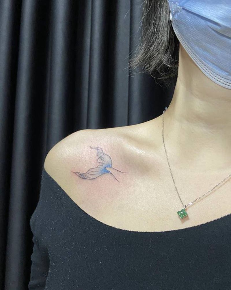 鱼尾儿.纹身图片_肩部胸部纹身图案