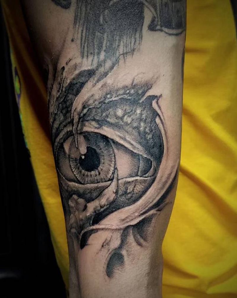 眼纹身图片_手臂纹身图案