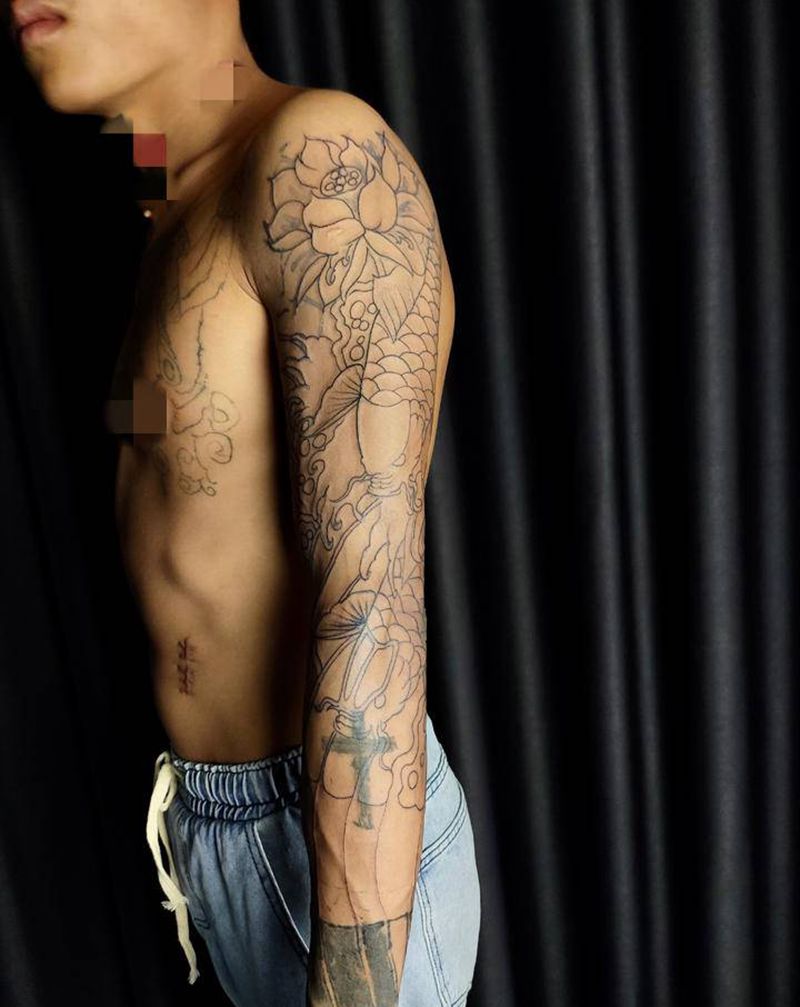 遮盖花臂.纹身图片_手臂纹身图案