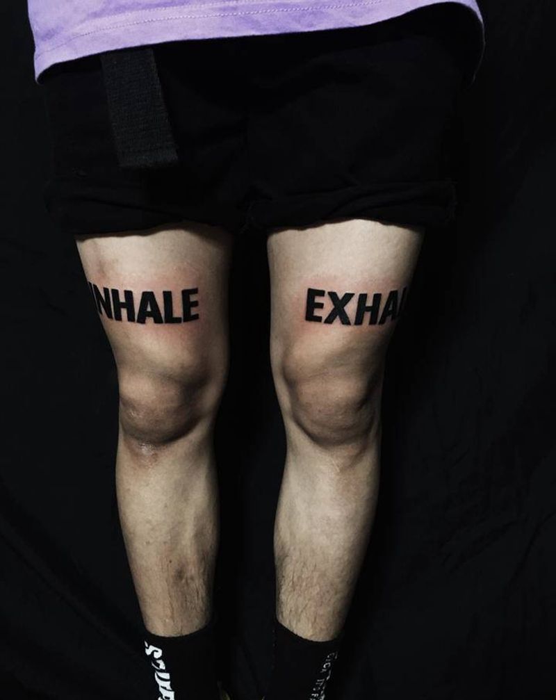 字母纹身图片_腿部纹身图案