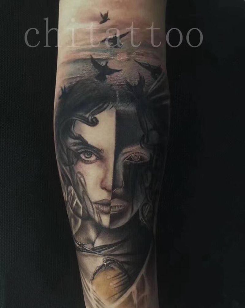 我想问一下可以发招生吗纹身图片_手臂纹身图案