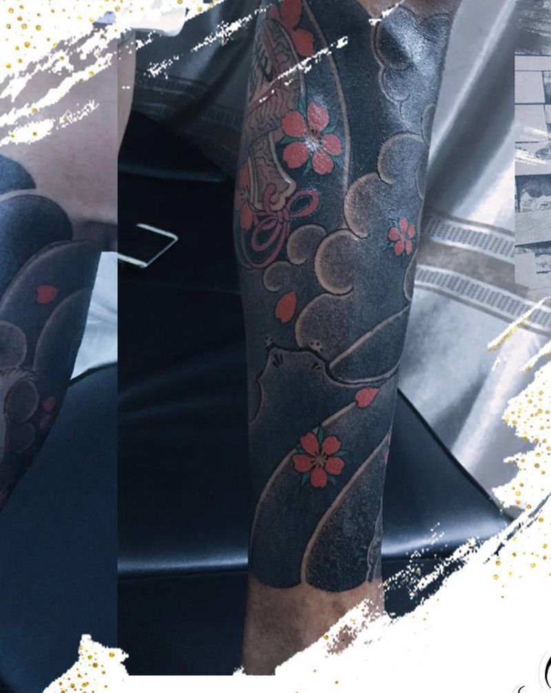 日式传统纹身图片_脚部老传统纹身图案