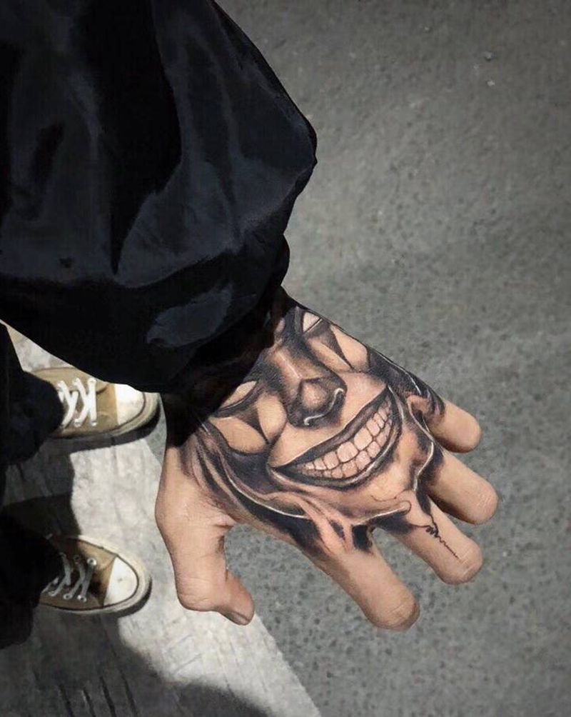 爆手纹身图片_手部纹身图案