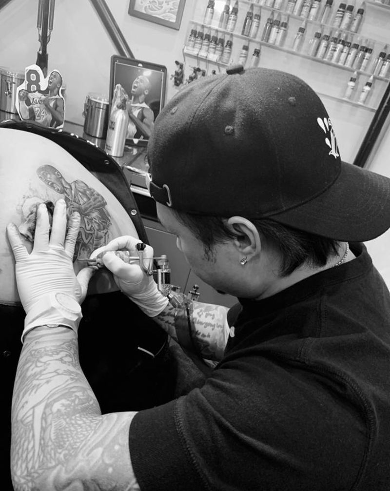 科比纹身图片_肩部欧美写实纹身图案