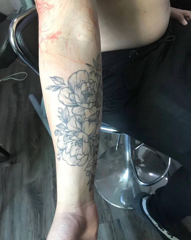 龙，般若盖图纹身图片_手臂纹身图案