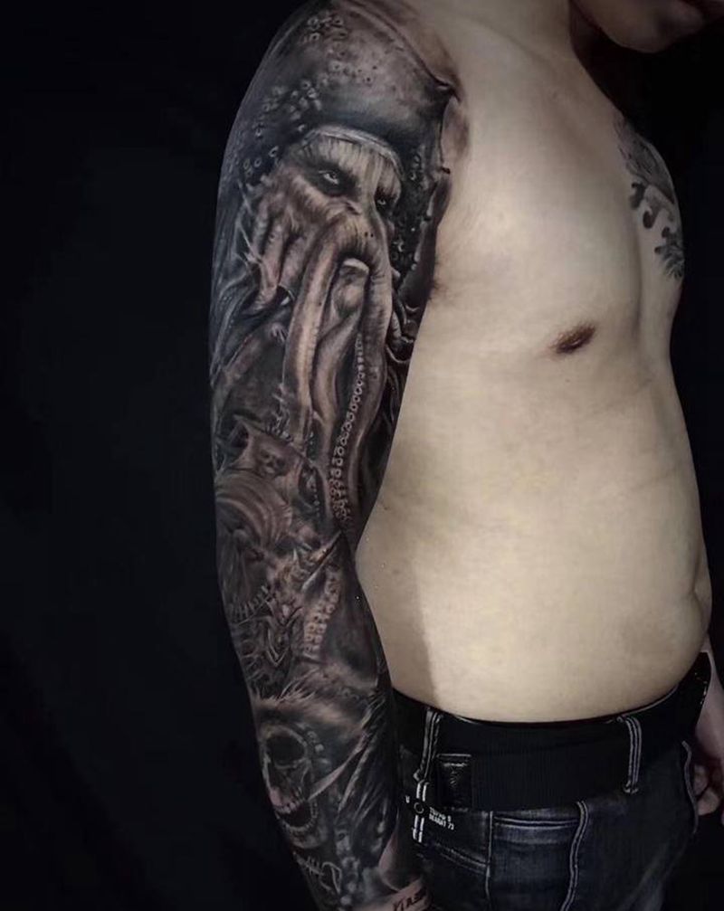 作品集纹身图片_腹部腰部纹身图案