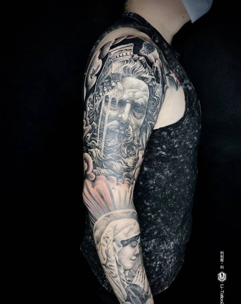 欧美包臂纹身图片_手臂纹身图案