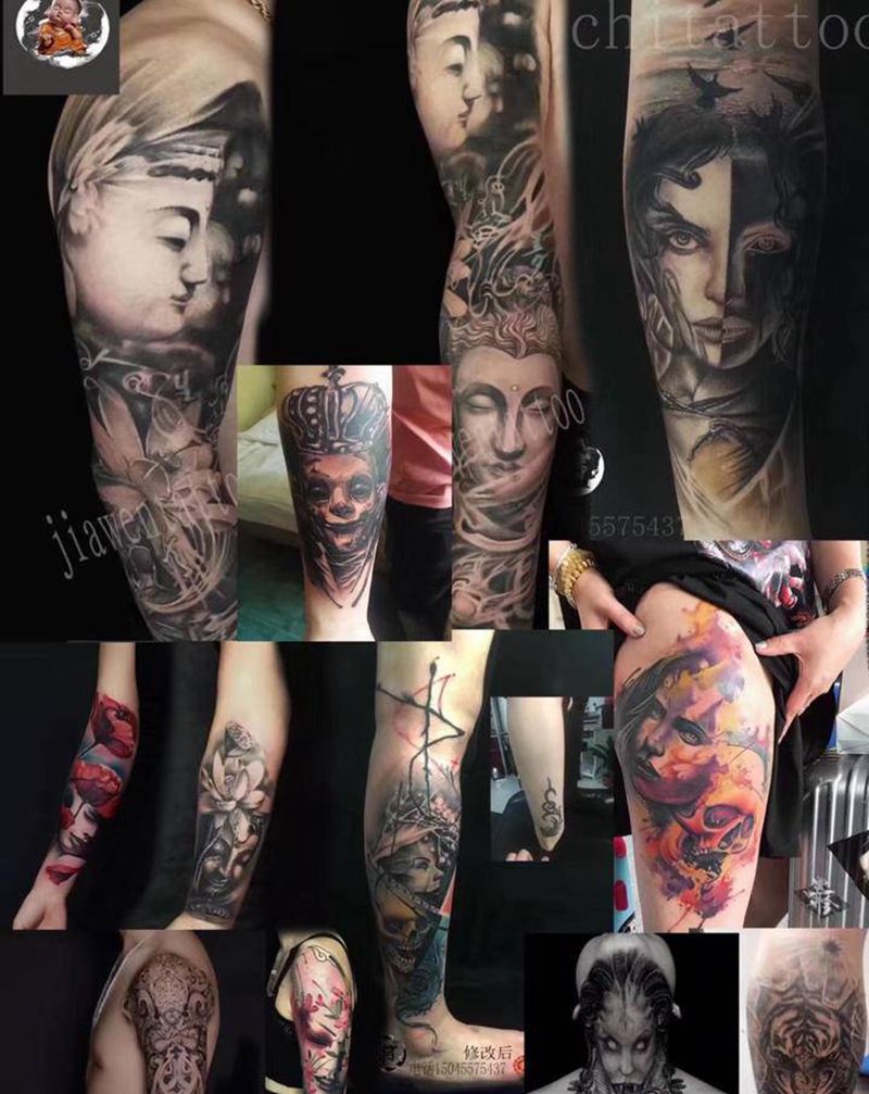 日常工作扎扎扎纹身图片_胸部纹身图案