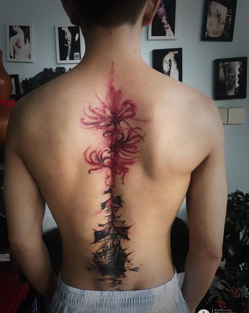 湛江万达家文刺青纹身图片_腹部纹身图案