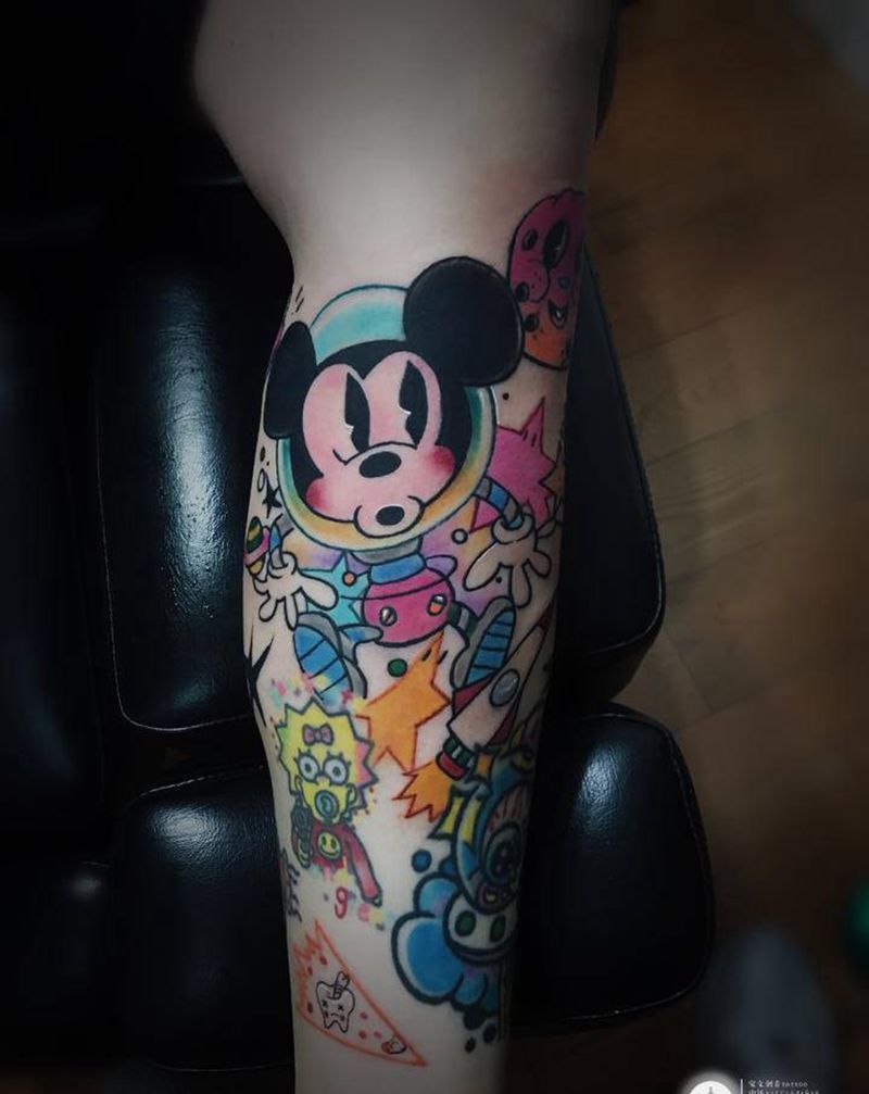 万达店近期作品纹身图片_手臂胸部纹身图案