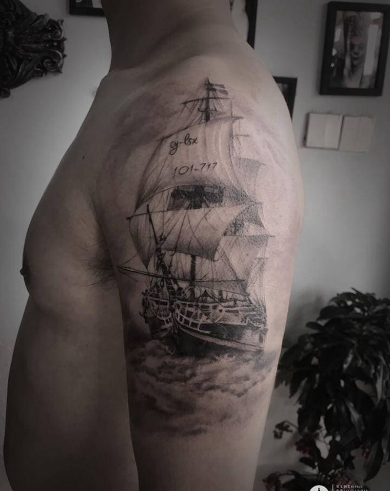 万达店今日作品纹身图片_手臂纹身图案