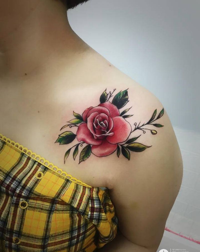 万达店小图纹身图片_肩部纹身图案