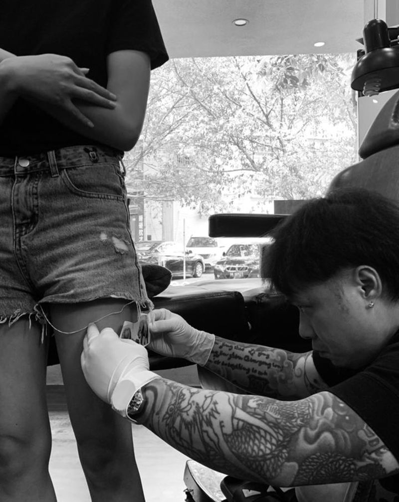 象一家纹身图片_腿部纹身图案