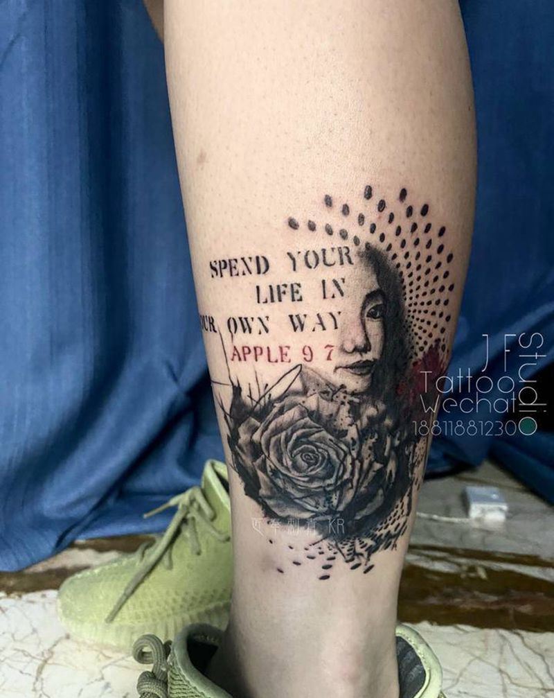 遮盖旧纹身纹身图片_手臂欧美写实水墨纹身图案