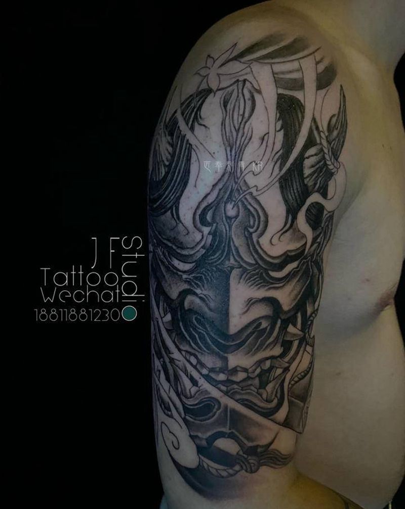 般若纹身图片_手臂新传统纹身图案