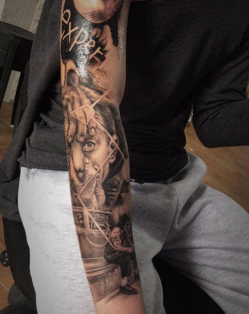 花臂待续纹身图片_手臂纹身图案