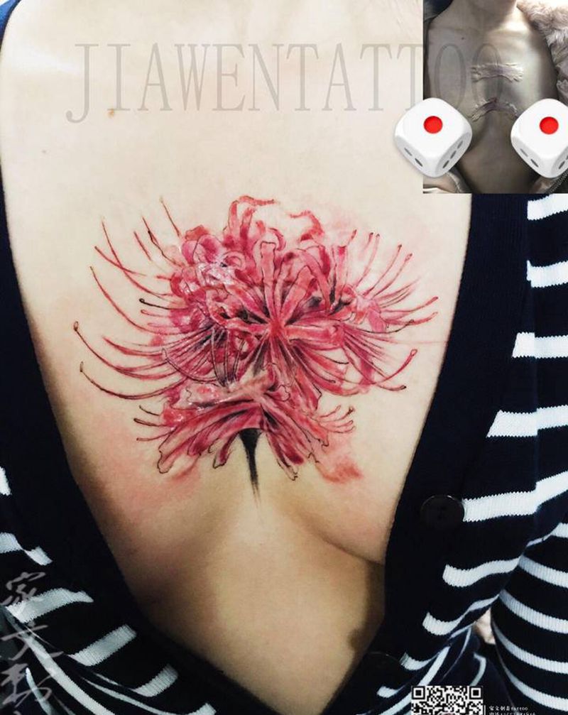 遮盖疤痕纹身图片_腹部纹身图案